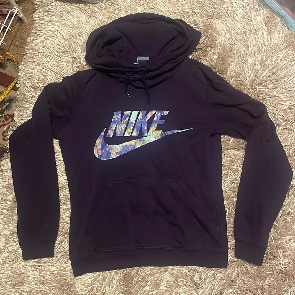 NIKE Turtle Neck Navy Blue Pullover‎ Hoodie Sweatshirt
